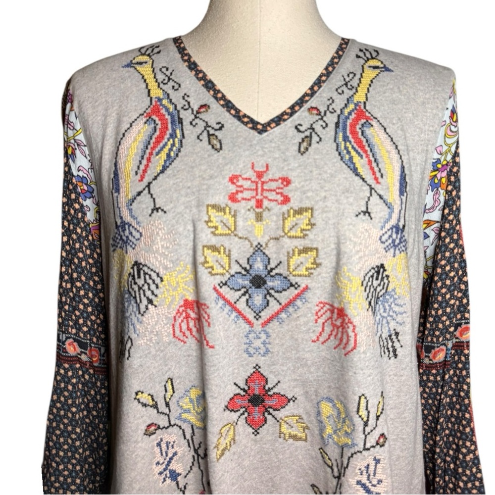 John Mark Primavera Boho Multicolor Embroidered L… - image 5